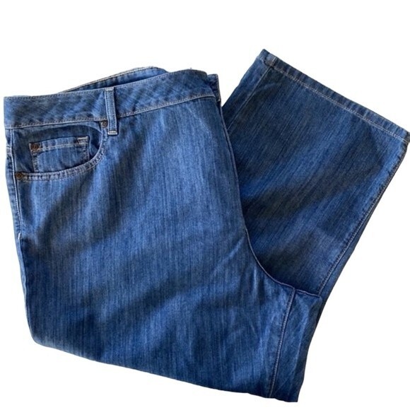 LL Bean Classic Fit Cropped Jeans Pima Cotton High Waist Soft - Picture 2 of 14